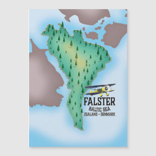 Falster Insel Dänemark Reiseplakat. Magnetkarte