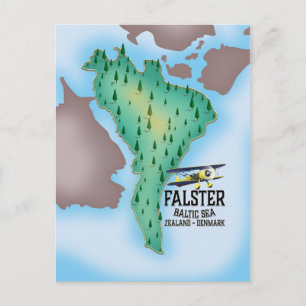 Falster Insel Dänemark Reiseplakat. Postkarte