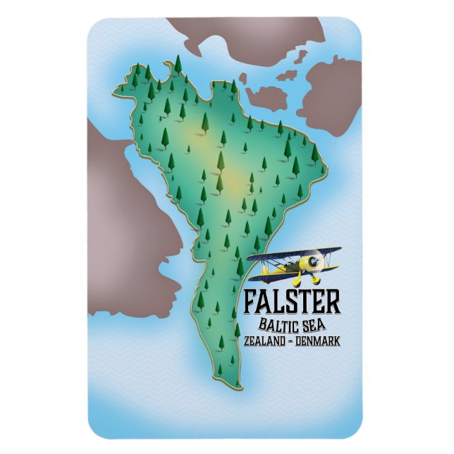 Falster Island Denmark Reiseplakat. Magnet (Vertikal)