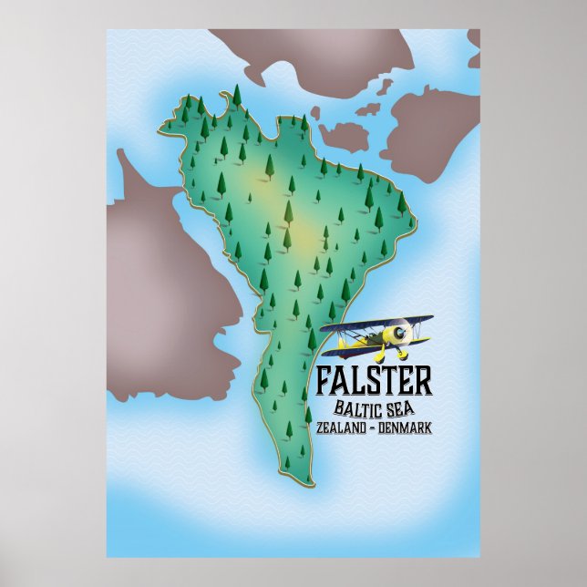 Falster Island Denmark Reiseplakat. Poster (Vorne)