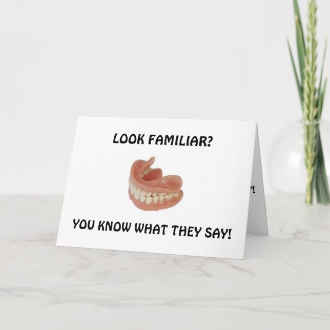 FALSZÄHNE UND HÖRBEIHILFE SPASS KARTE (Vorderseite)