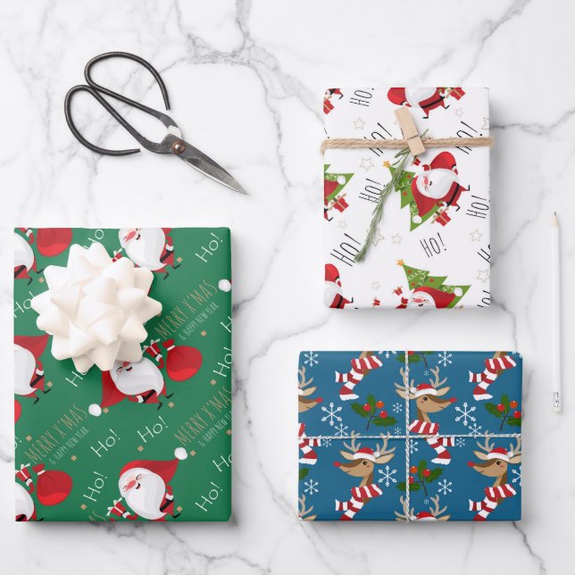 Faltblätter für Weihnachtselemente Geschenkpapier Set (Vorderseite)
