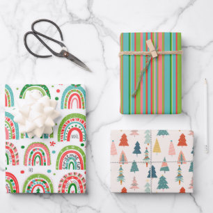 Faltblätter für Weihnachtsgeschenkartikel Geschenkpapier Set