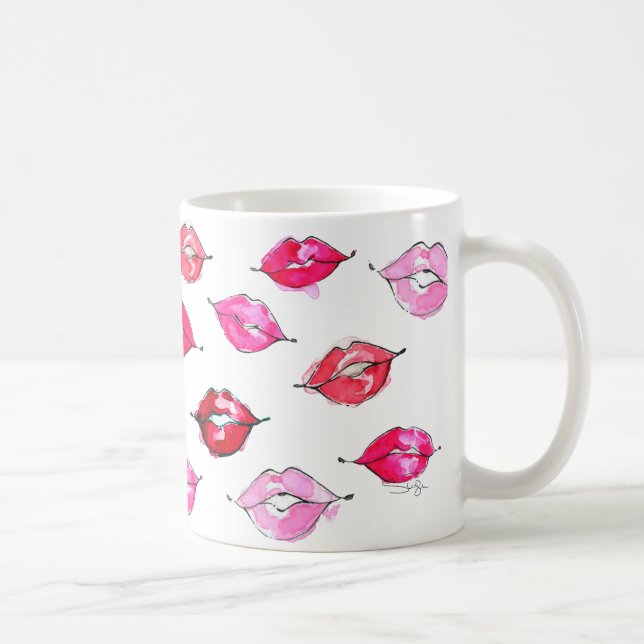 Fältchen herauf Aquarell Kaffeetasse (Rechts)