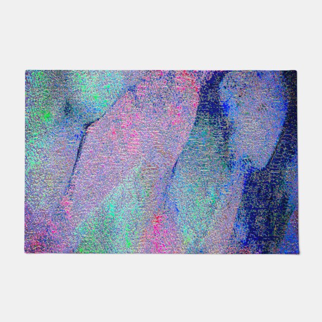 Falten Lederstil mit abgenutzter Farbe, blaue Farb Fußmatte (Vorderseite)