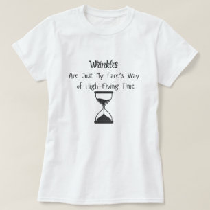 Falten, nur mein Gesicht, wie eine hohe Fünffache T-Shirt