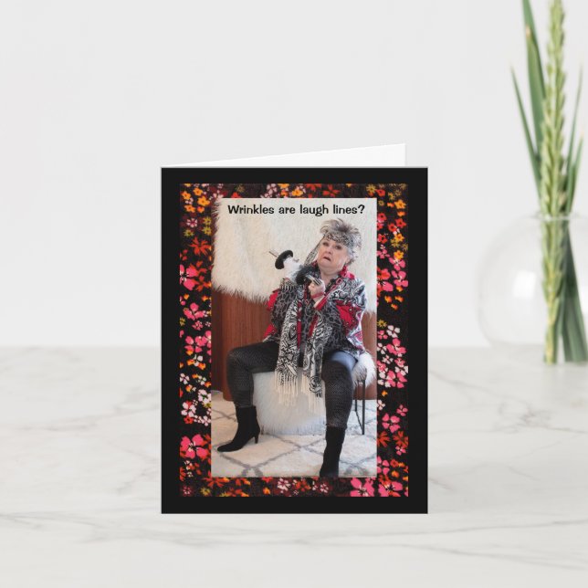 Falten sind Laugh Lines? Keine Joke Grußkarte Karte (Vorderseite)