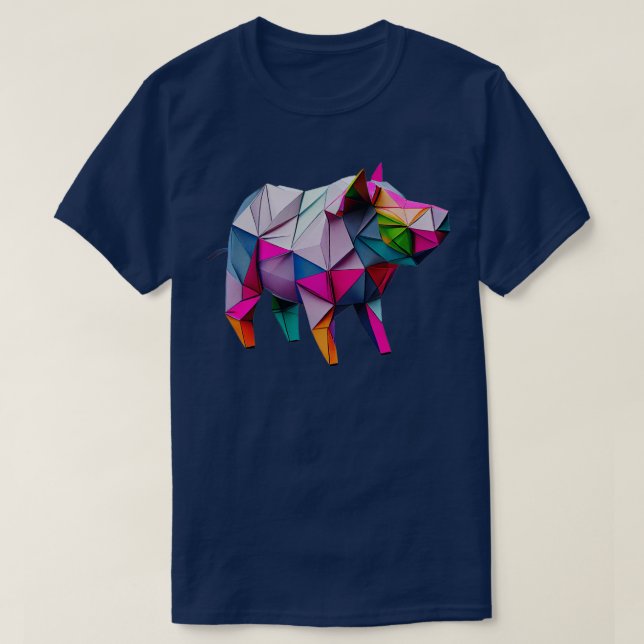 Falten Spaß Origami Pig1 T-Shirt (Design vorne)