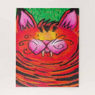 Falten-Tigerkatze in Ölmalerei Puzzle