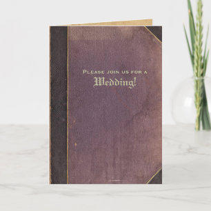Falten Vintages Lila Buch Foto Hochzeit Einladung