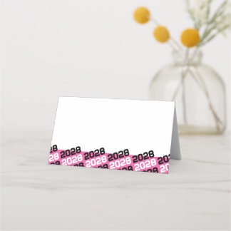 Faltenfutter für rosa und schwarze Abschluss Platzkarte