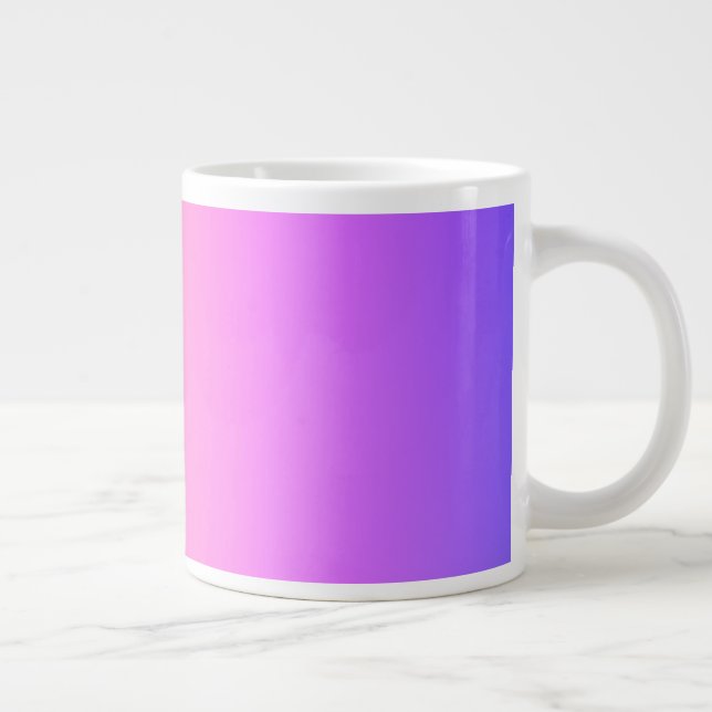 Faltenpfirsichpink und Lila farbige Ombre Jumbo-Tasse (Rechts)