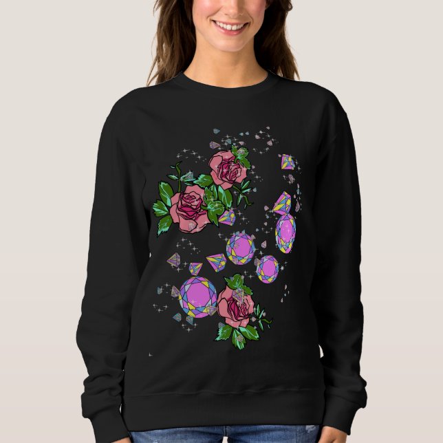 Faltensteine und Rose Sweatshirt (Vorderseite)
