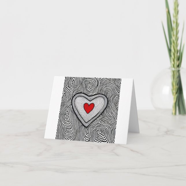 Faltes Einladungs-Doodle-Liebe Herz einladen Einladung (Vorderseite)