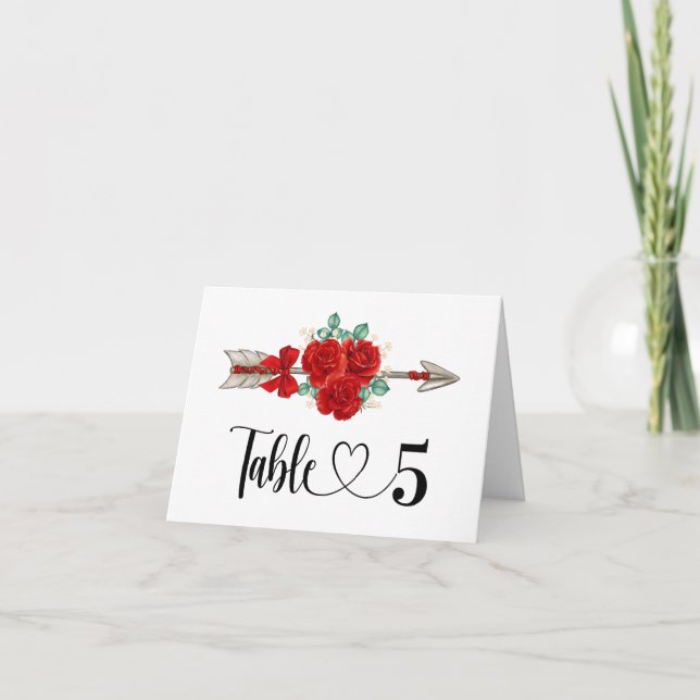 Faltete Tischnummer (Vorderseite)