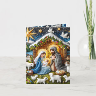 Faltete Weihnachtskarte Feiertagskarte
