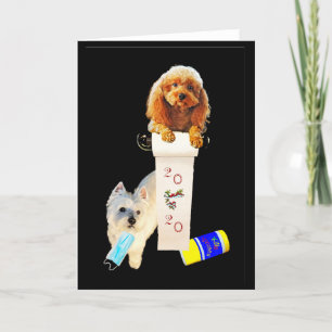 Faltgrußkarte, die die Freuden von „2020“ darstell Karte