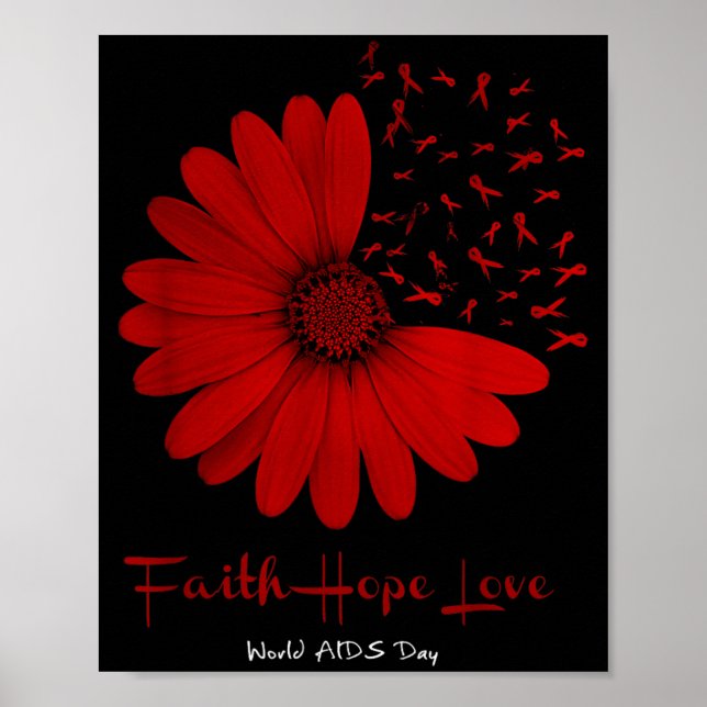 Falth Hope Welt AIDS-Tag Bewusstsein Gänseblümchen Poster (Vorne)