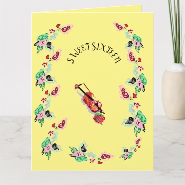 Faltkarte: 16 . Geburtstag Geburtstag Karte (Vorderseite)