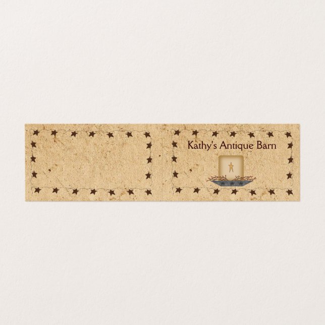 Faltkarte für robuste Sterne und Kerzen Visitenkarten (Außenseite Aufgefaltet)