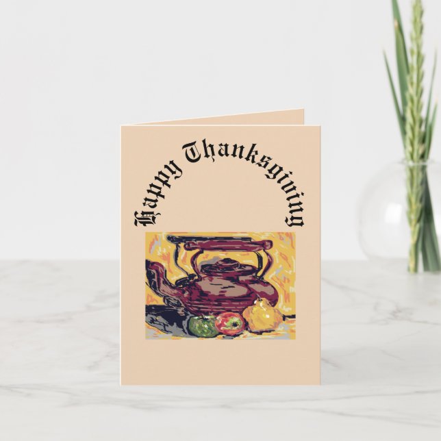 Faltkarte : Glückliches Erntedankfest Feiertagskarte (Vorderseite)