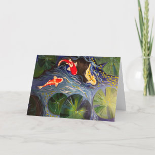 Faltkarte mit Koi Fish Dankeskarte