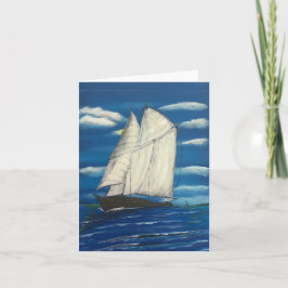 Faltkarte mit Segelboot Karte