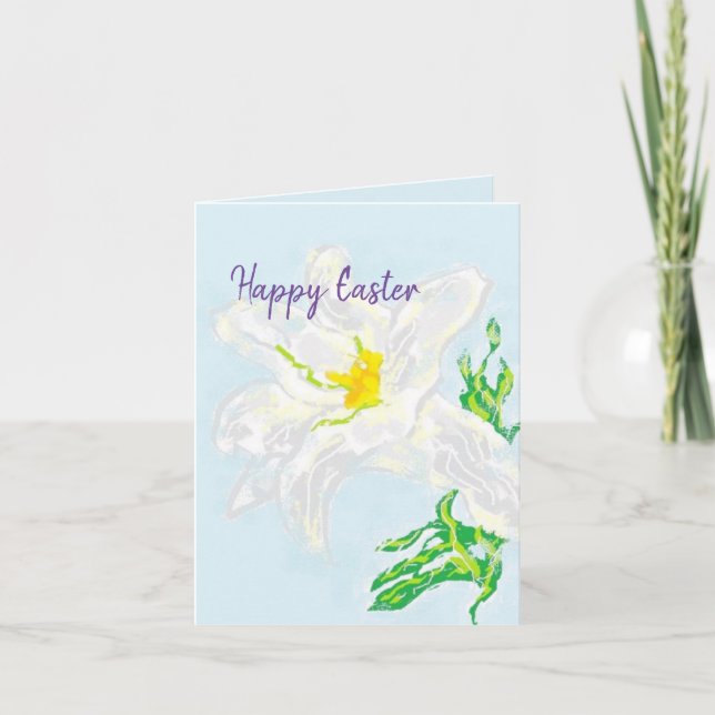 Faltkarte : Osterlilie Feiertagskarte (Vorderseite)