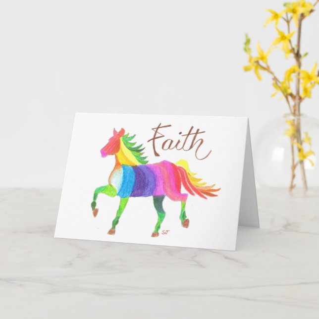 Faltkarte Rainbow Faith Horst von Sherry Jarvis Karte (Gelbe Blume)