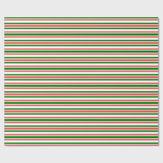 Faltpapier "Fun Red, White, Green Lines" Geschenkpapier (Flach)