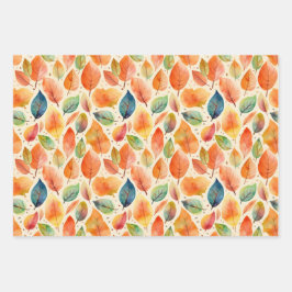Faltpapier für Herbstblätter Geschenkpapier Set