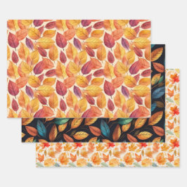 Faltpapier für Herbstblätter Geschenkpapier Set