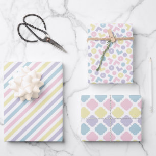 Faltpapier für Pastelverpackungen (Set von drei St Geschenkpapier Set