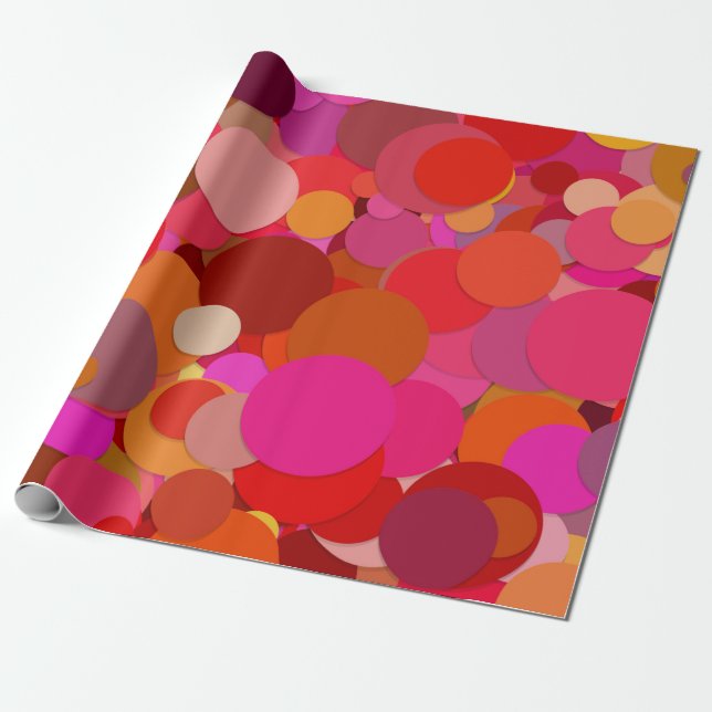 Faltpapier für rotes Dot Geschenkpapier (Ungerollt)