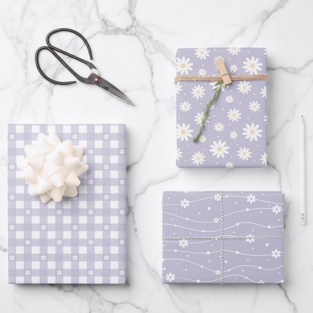 Faltpapierblätter für das Muster der Lavendel Geschenkpapier Set (Vorderseite)