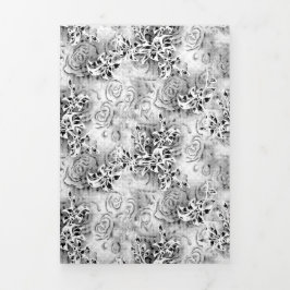 Faltprogramm für dreiseitige Buchstaben Dreifach-gefaltete Programmkarte