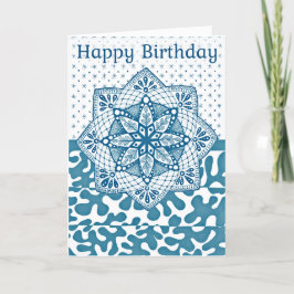Faltschachtel Aqua Colored Doodle Design Dankeskarte