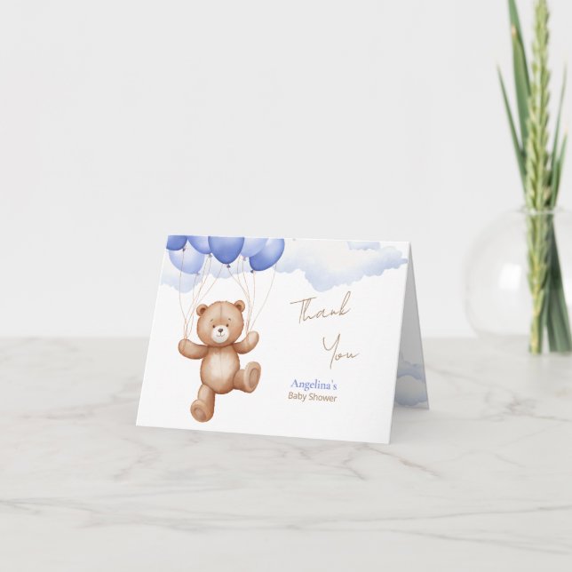 Faltschachtel Dankeschön Karte für eine Babydusche (Vorderseite)