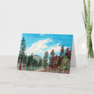 Faltschachtel Dankeschön Karte - Wald und Wolken