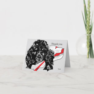 Faltschachtel-Dankeschön-Karte Zeichnend Poodle Dankeskarte