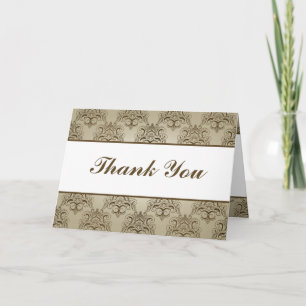 Faltschachtel Dankeschön Tanish Brown Damask Dankeskarte