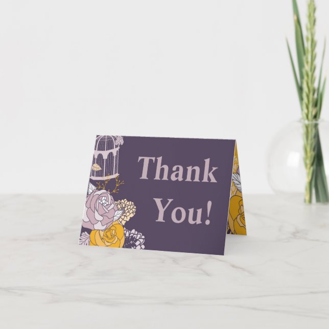 Faltschachtel Dankeschön Vintage Pflaumenmuster Ro Dankeskarte (Vorderseite)