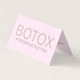 Faltschachtel für die rosafarbene Botox-Filterfoli Visitenkarten