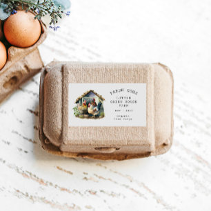 Faltschachtel für Vintage Aquarellbäder Rechteckiger Aufkleber