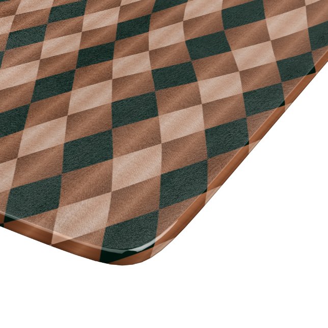 Faltschachtel Harlequin,Braun-Schwarz-6x7-SCHNITTS Schneidebrett (Ecke)