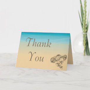 Faltschachtel mit Card Ocean Beach Shore Seashells Dankeskarte