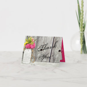 Faltt Dankeschön Card Mason Jars mit Wildblumen Dankeskarte