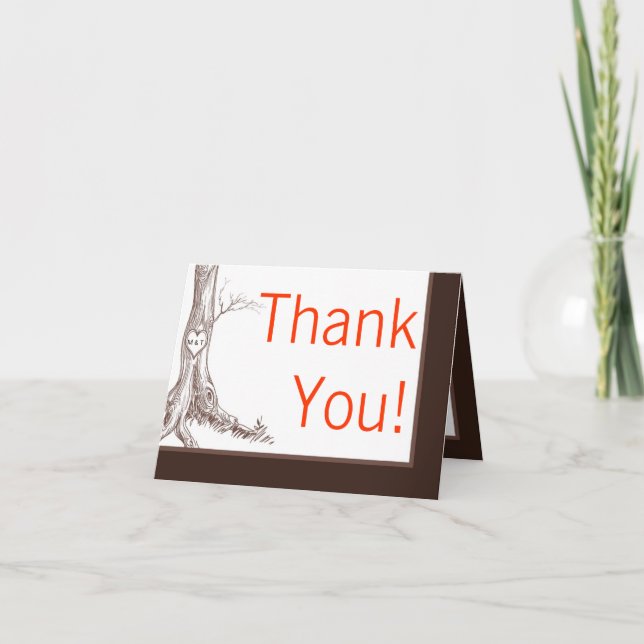 Faltt Dankeschön fallen fallen Tree Ursprüngliche  Dankeskarte (Vorderseite)