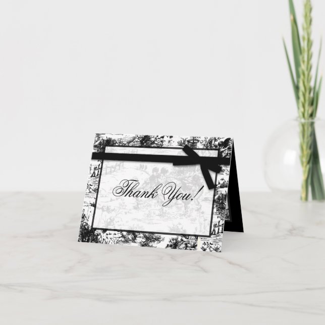 Faltt Dankeschön Schwarz-weißes Spielzeug Dankeskarte (Vorderseite)