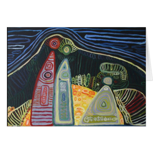 Familia Asbtract Art Painting Postcard (Vorderseite (Horizontal))